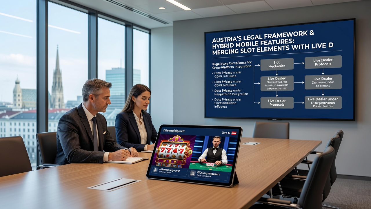 Mobile screen displaying merged live poker table with slot reel overlays in an Austrian app context