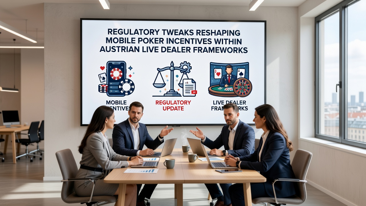 Live dealer poker table with mobile devices showing incentive notifications